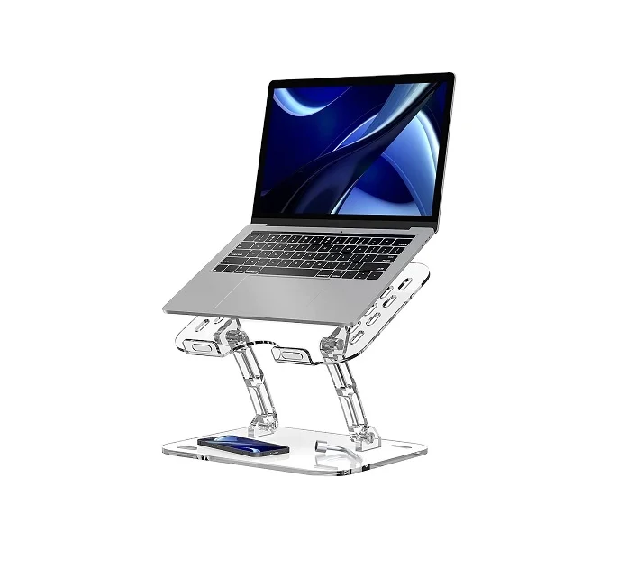 Acrylic Laptop Stand Transparent Laptop Riser Adjustable Height
