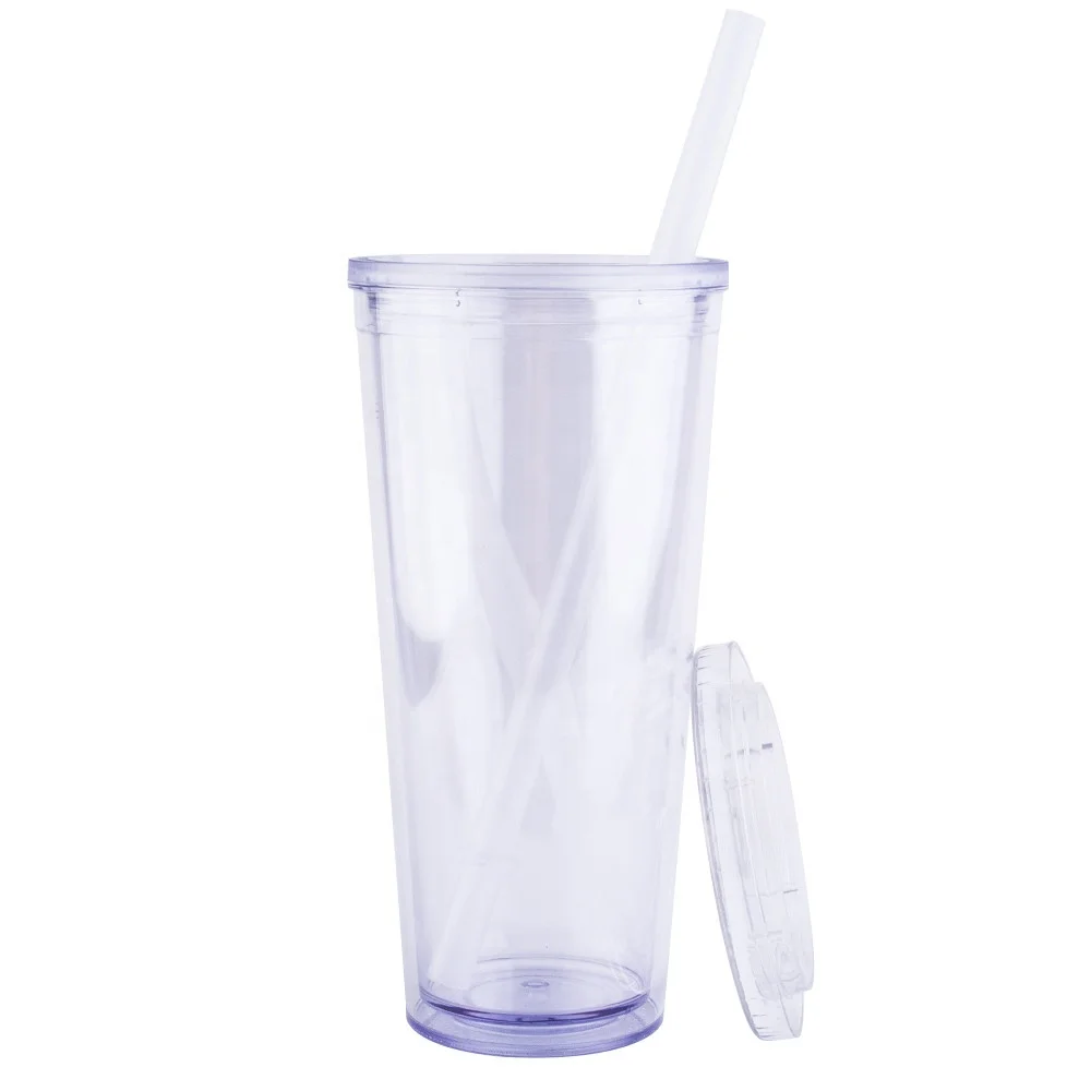 Wholesale 16oz Double Wall Cold Cup Custom Plastic Reusable Boba Tea