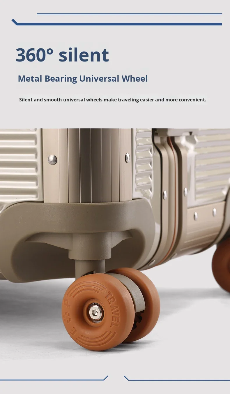 High-end New Design PC Aluminum Frame Suitcase Spinner Trolley Case 28 in Luggage Anti-drop Travel Case TSA Lock Leather Handle manufacture