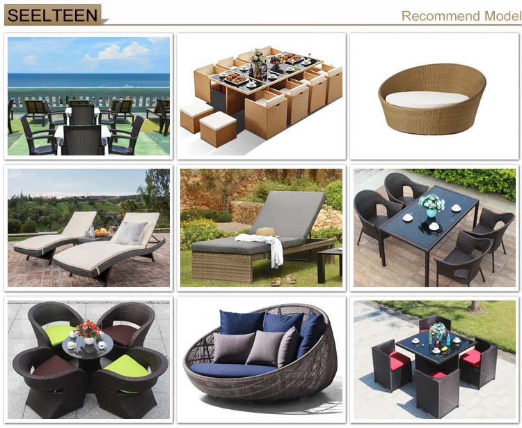 All season used beach sides 4 people rattan outdoor furniture