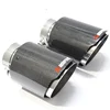 Car Styling Glossy + stainless steel AK Akrapovic Muffler End Pipe exhaust pipe muffler For Universal Carbon Exhaust Tips