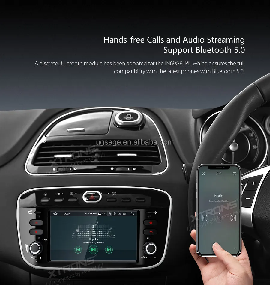 Xtrons Android 9.0 Quad Core 6.1 Inch Touch Screen Car Stereo For Fiat