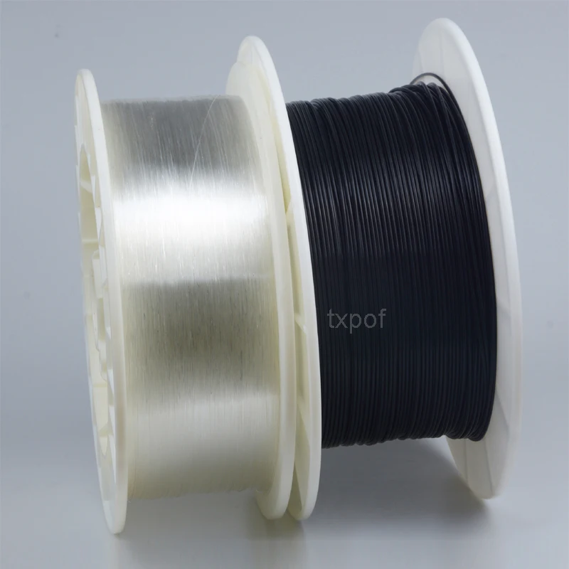 Black Jacketed Plastic End Light Fiber Optic Cable For Starry Sky