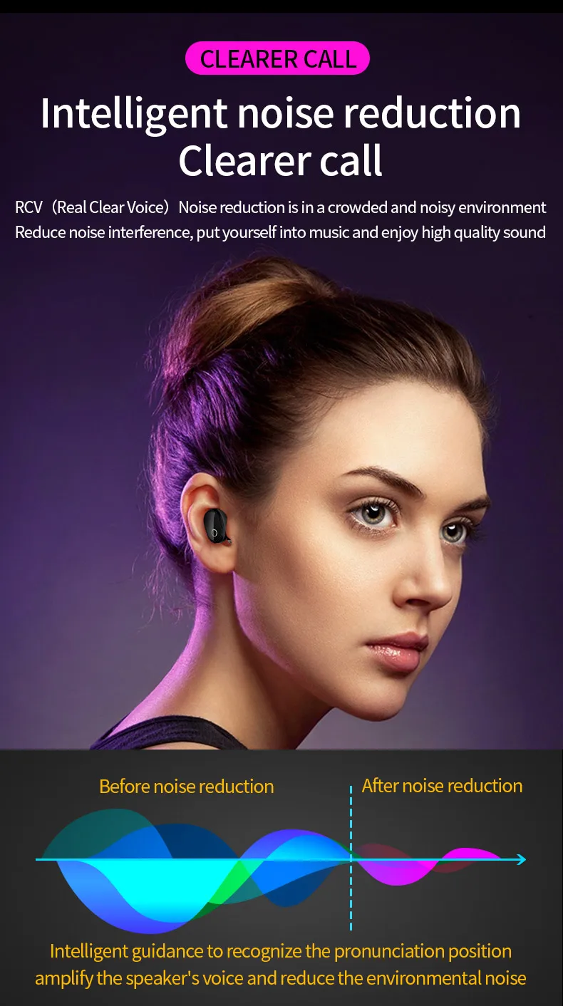 Tws New Stereo Earphones Cute wireless Earbuds Smartphone In Ear OEM Headset Bone Conduction Headphone HIFI Fone De Ouvido - ANKUX.COM