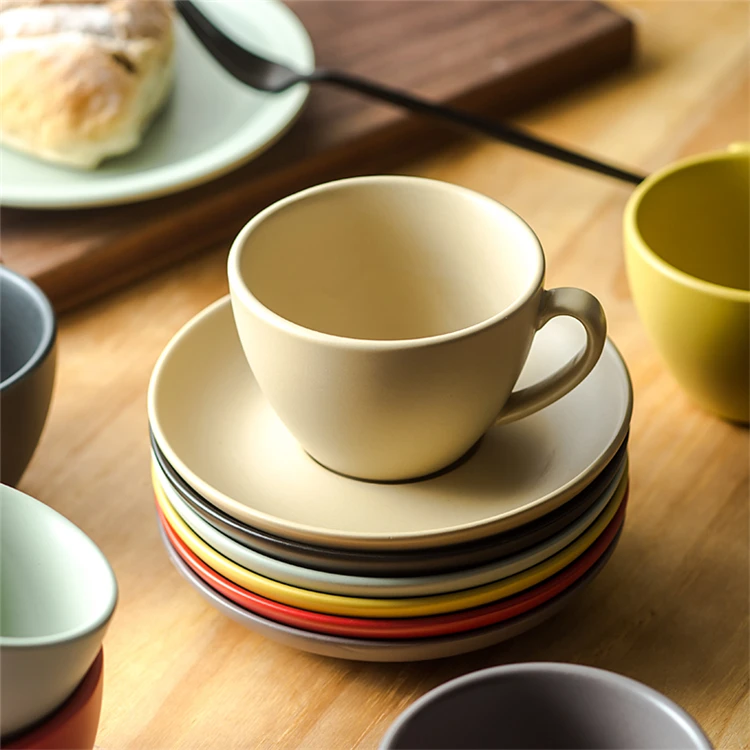 Custom Logo Cheap Prices Matt Glaze Porcelain Coffee Espresso Cup With
