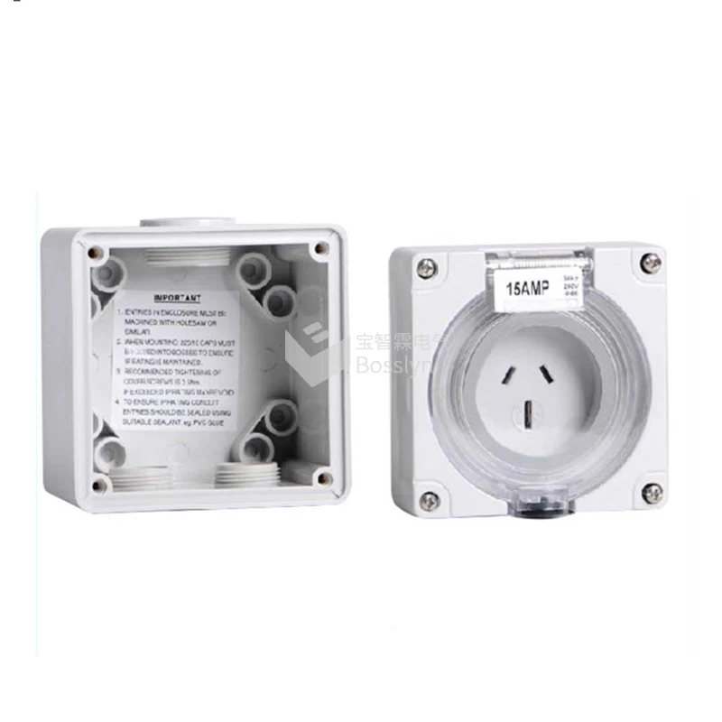 SAA certificate IP66 Australia Standard 3P Flat Pin Waterproof Sockets Waterproof Industrial Plugs Sockets