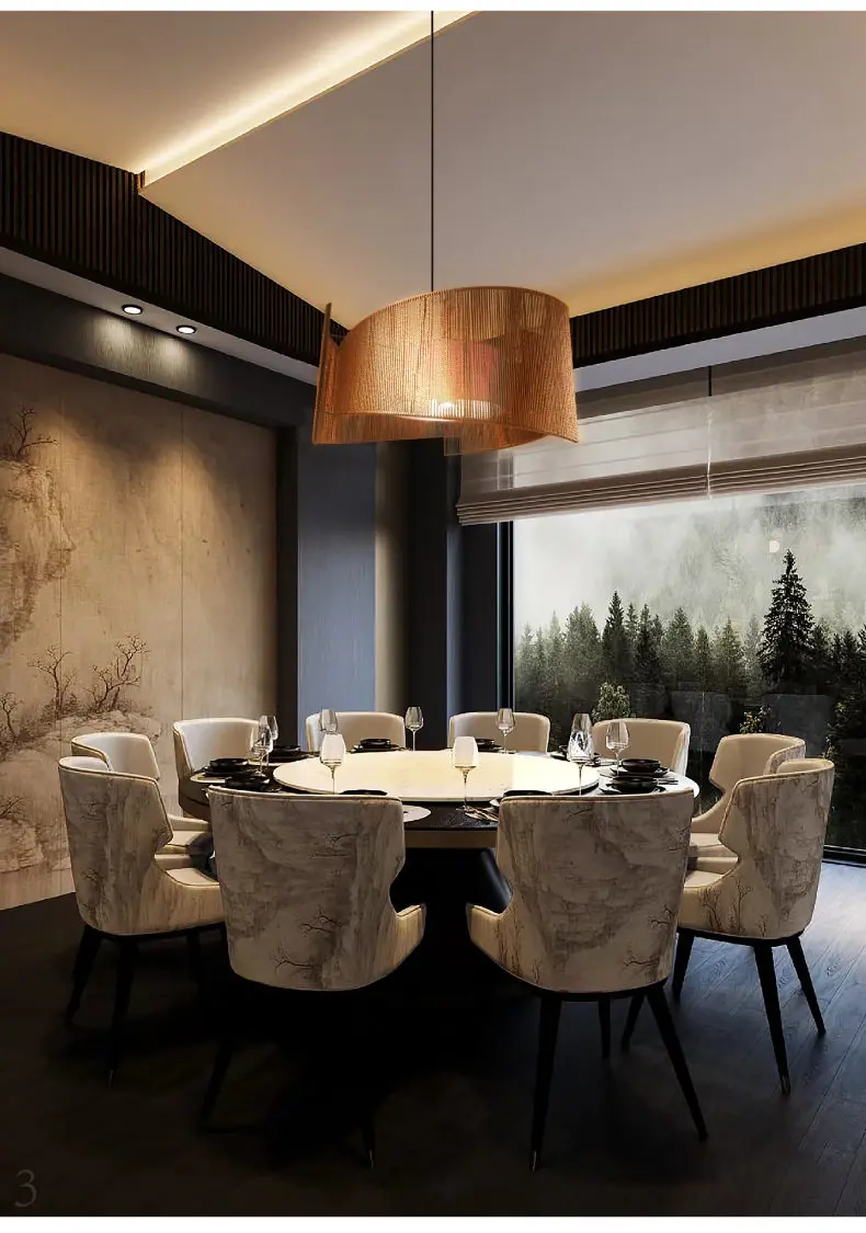 product dining room chinese style suspended chandelier hemp rope for hotel restaurant banquet hall private room creative design china-5