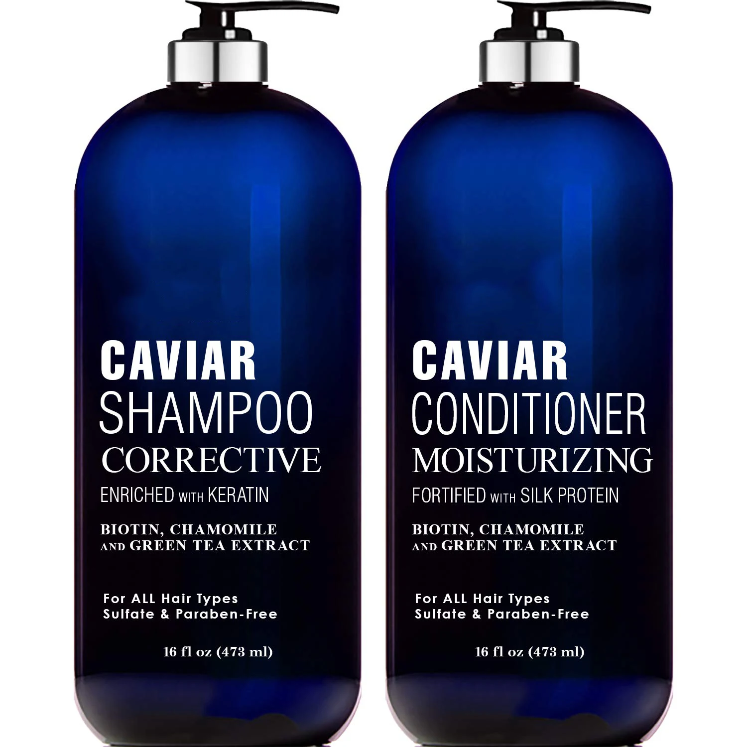 Caviar Shampoo And Conditioner Set With Keratin And Silk Protein Safe