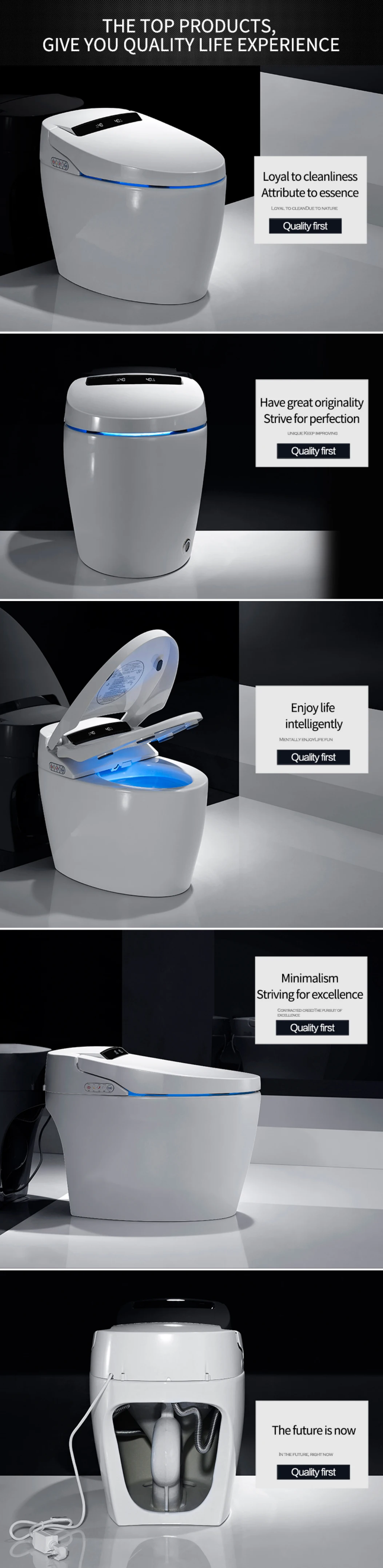 Modern multi functional wc intelligent bathroom ceramic design smart toilet automatic bowl smart seat details