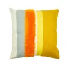 Luxury Yellow Pillow Case Geometric 45x45cm Tufted Plush Handmade For Sofa Seat Home Decorative Cushion Cover