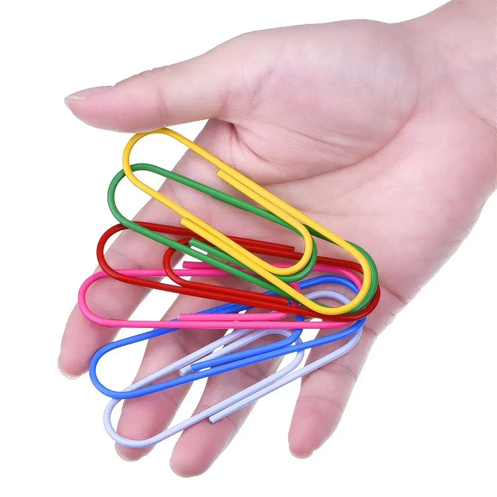 High Quality Office Stationery Colorful 50 Mm Size Paper Clips 100 Pcs