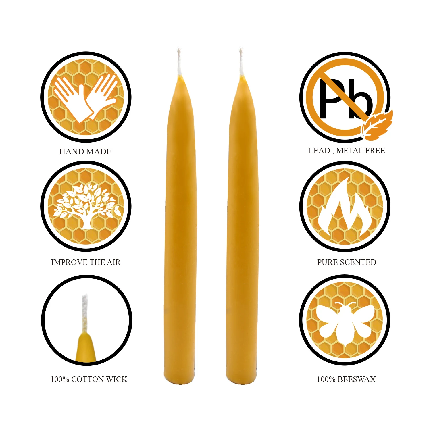 Catholic Scented 100 Natural Pure Beeswax Taper Candles Bulk Buy 8