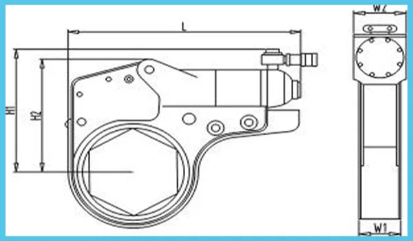 Low profile hydraulic torque wrench