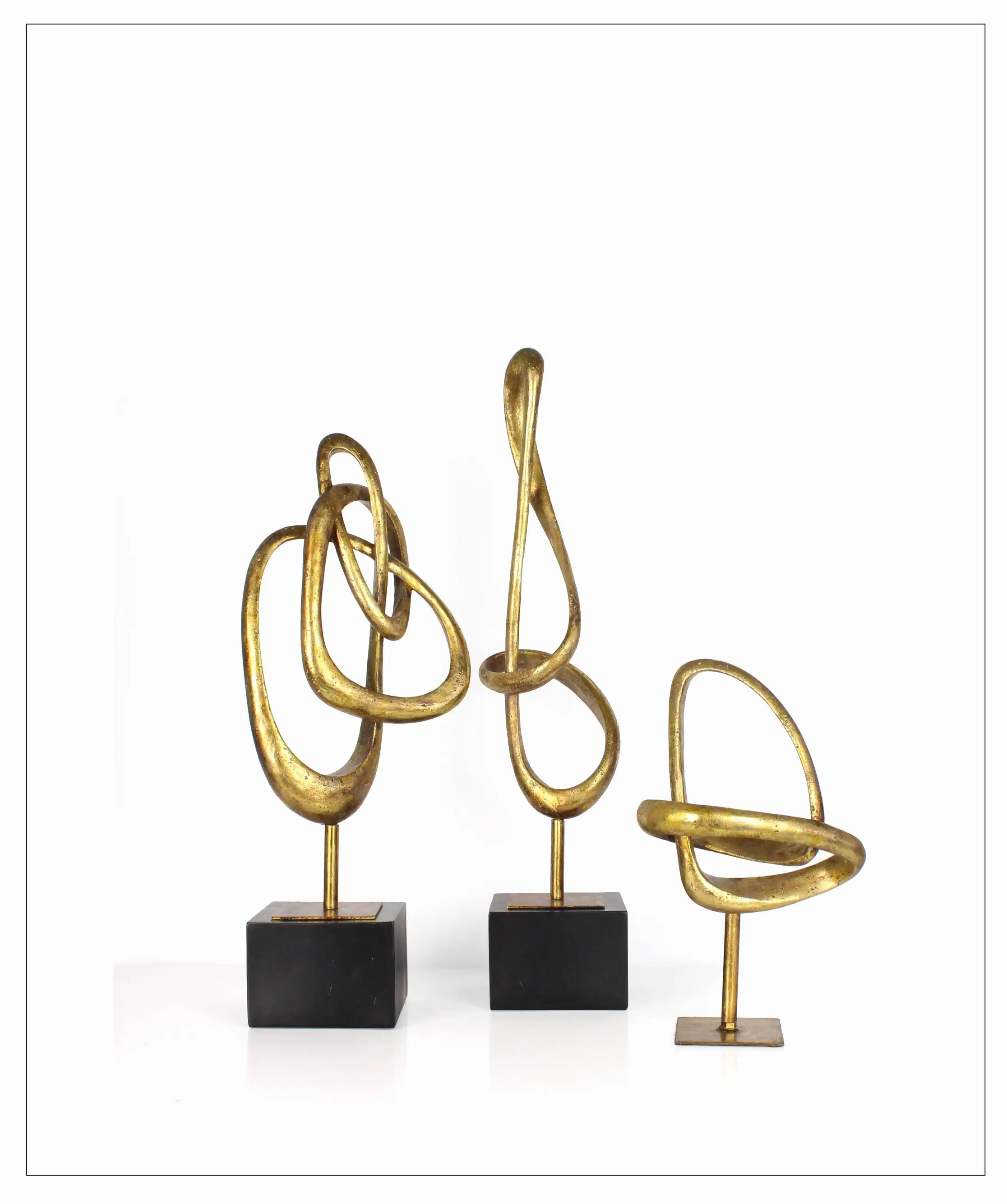 Moroccan Interior decoracion para el hogar Items Artificial Crafts Modern Gold Ribbon Resin Sculpture details