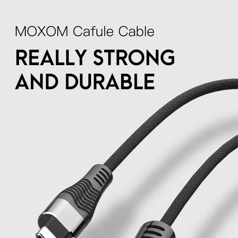MOXOM Micro USB Cable 2.4A Black Charger Phone Cable Nylon Braided Mobile Cables - ANKUX.COM