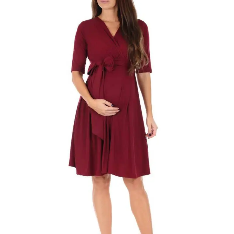 Vestido Suelto De Color Rojo Para Embarazada,Traje Informal A La En China - Buy Vestido Para Mujer Embarazada,Embarazada,Vestido De Moda Product on Alibaba.com