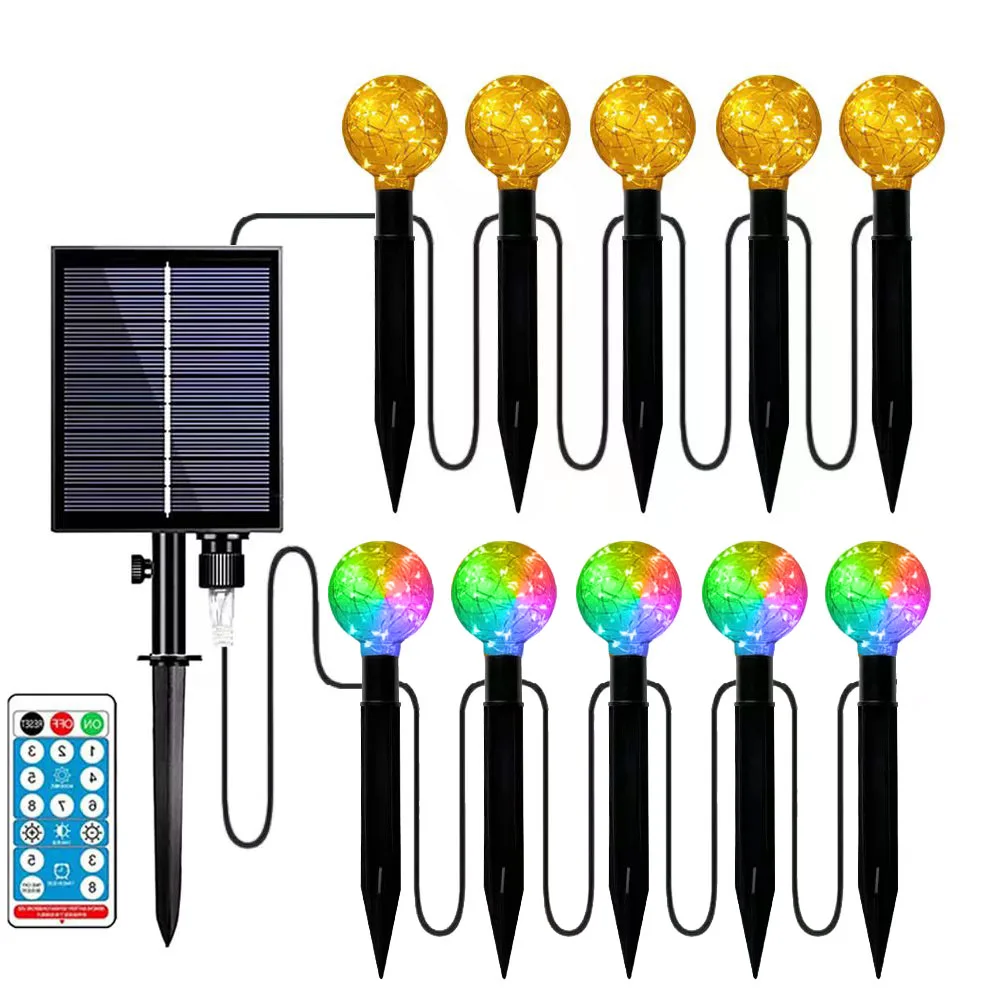 Landscape Lighting Outdoor Solar Pathway Lights Rgb White Lawn Walkway