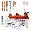 2019 High quality 5 Axis Rotary Multi Spindle CNC router for Wooden Legs caving