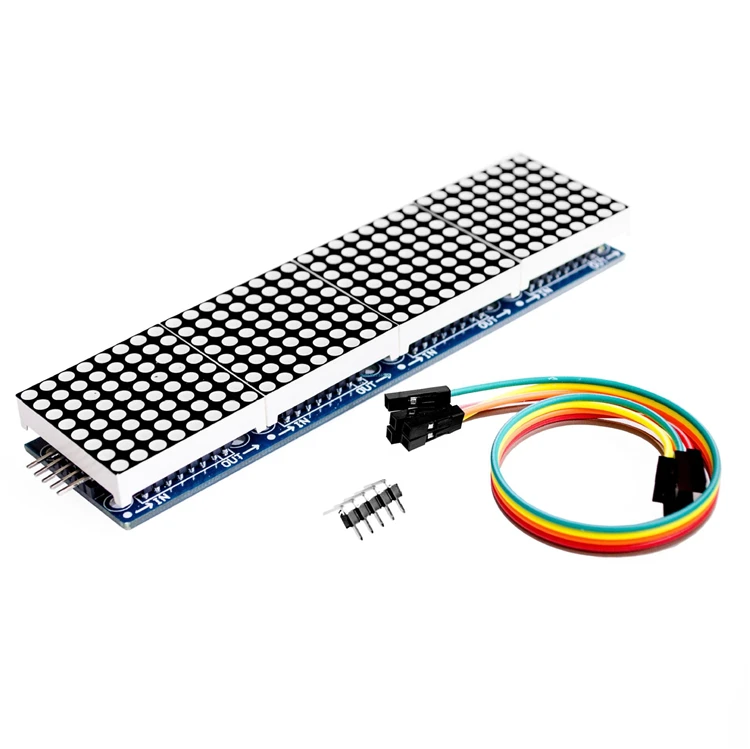 Hot Selling MAX7219 Controller Dot Matrix Module 4 in 1 Display LED with Cable for Arduinos