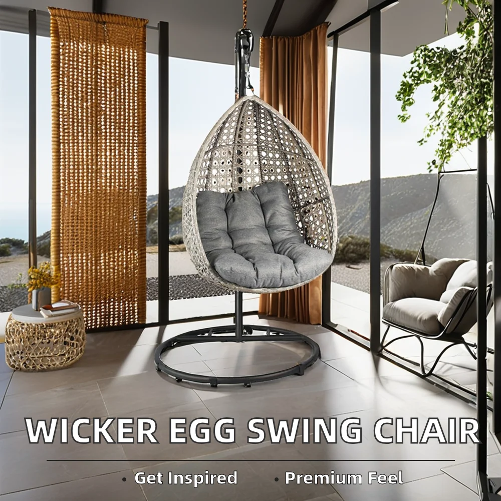 Modern Design Outdoor Furniture Wicker Hanging Egg Swing Chair for Garden Patio Park Hotel Courtyard Adult Silla Colgante supplier