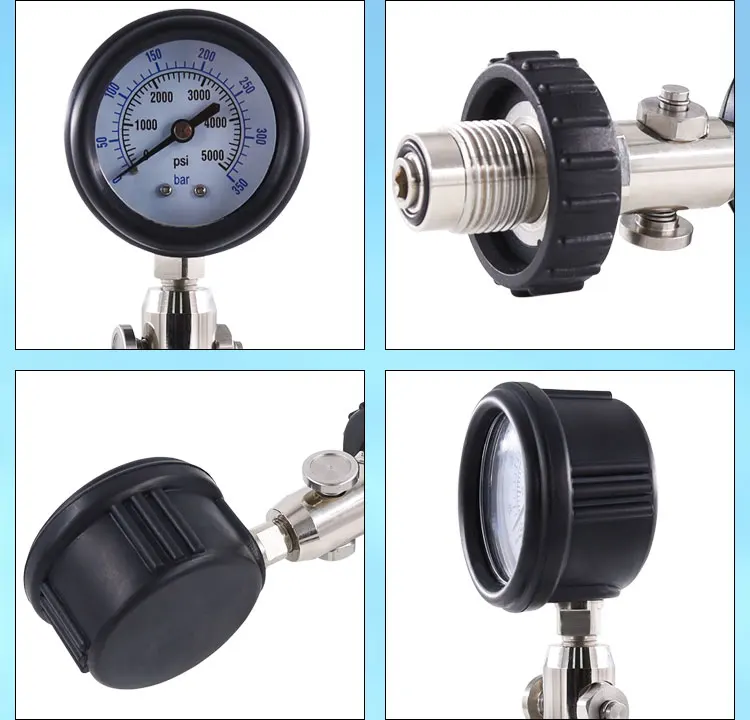 Din Scba Dive Cylinder Tank High Pressure Checker Gauge 5000psi 350bar