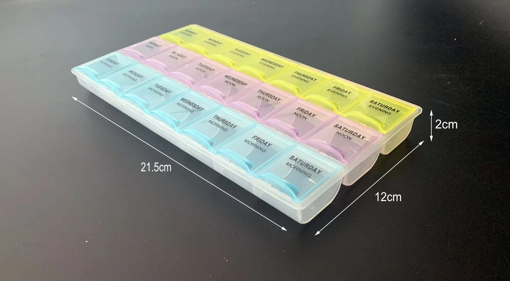 7 Days Portable Pill Storage Cases With 21 Compartments Plastic Weekly Pill Box details