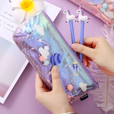 Wholesale Cute Transparent Colorful Jelly PVC Clear Pencil Case