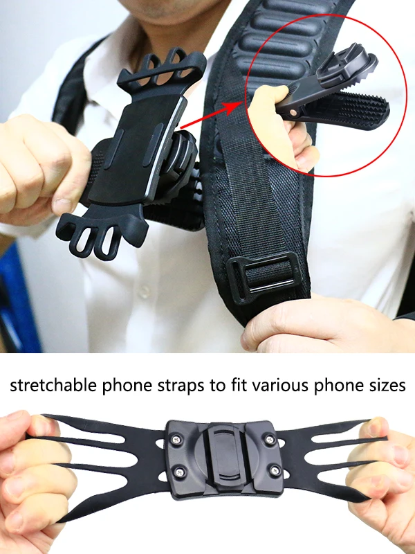 Sports Backpack Clip Phone Holder Shoulder Belt Buckle Chest Shoulder