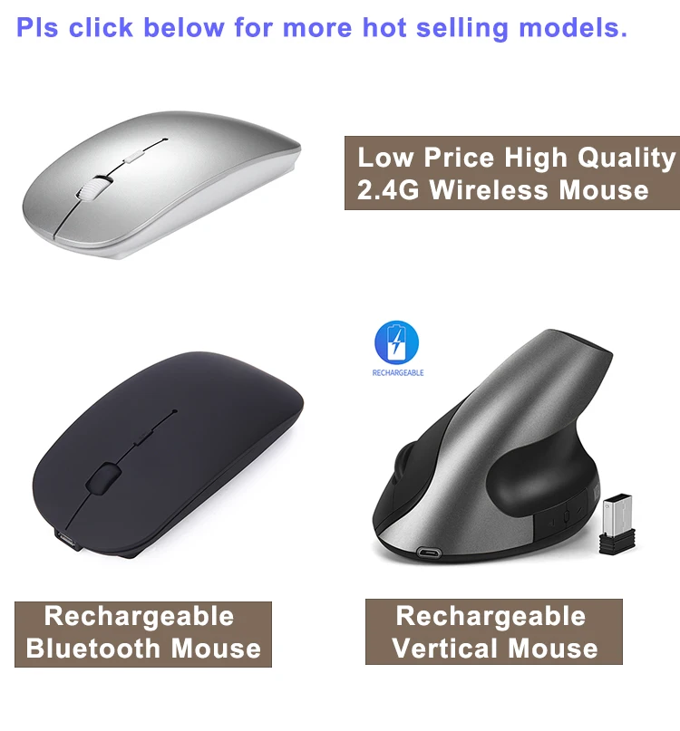 High quality OEM Computer Accessories Slim 2.4g Rechargeable Wireless Mouse