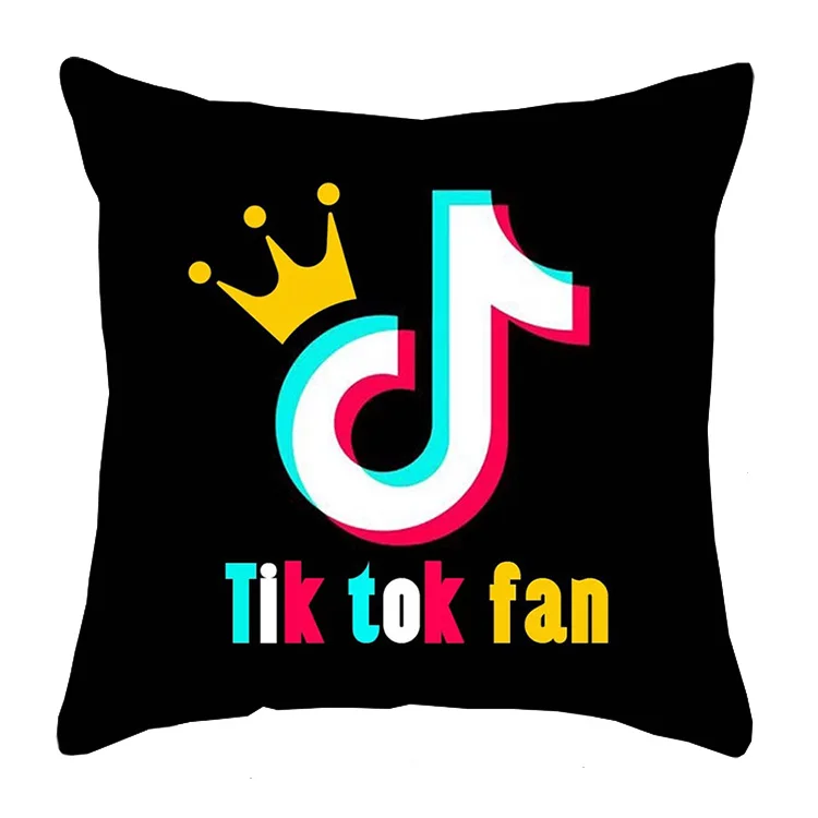 TikTokロゴ入りクッション Customized Funny App Logo Square Throw Pillow Cover for Home Decor