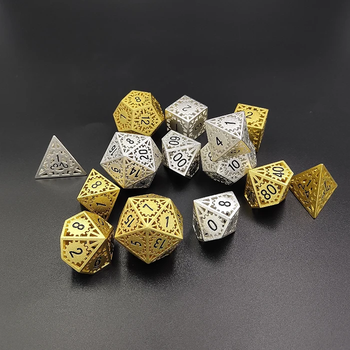 Hollow Metal Dice Set Frosted Surface Dungeon And Dragon Board Game