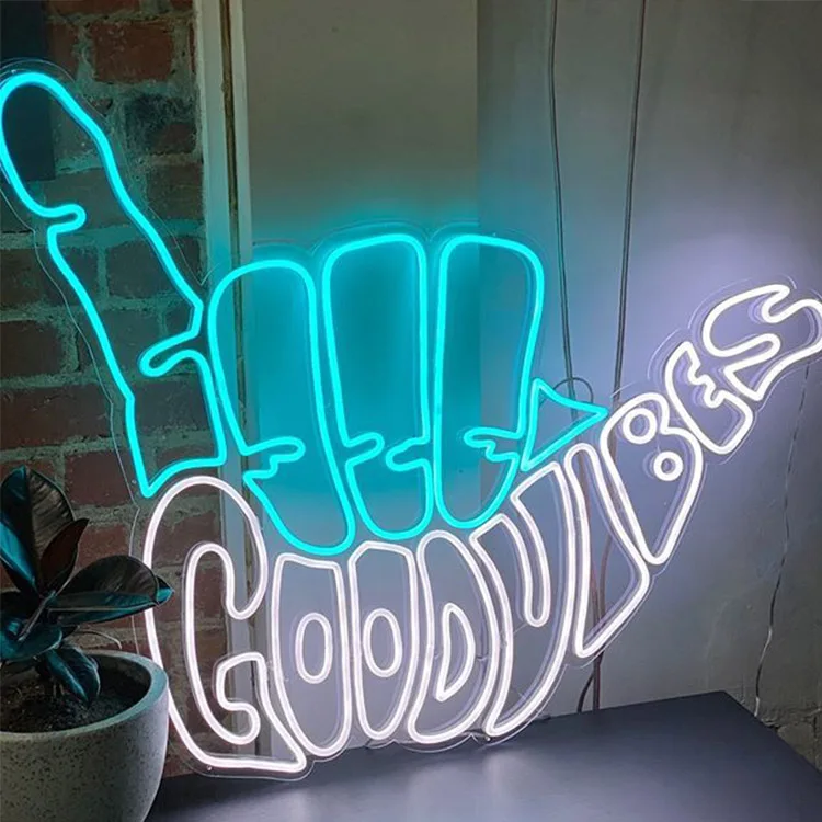 Cool Good outlet Vibes Blue Hand Light Decor