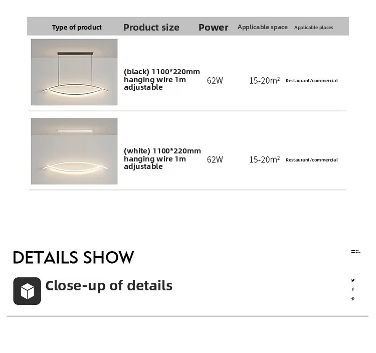 product new trendy personality creative designer bar restaurant nordic minimalist line dining room office 220v led pendant light acrylic-20