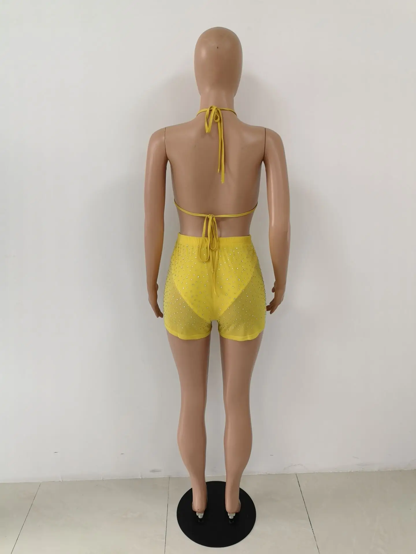 Sexy Crystall Lingerie 2pcs Ladies Babydoll