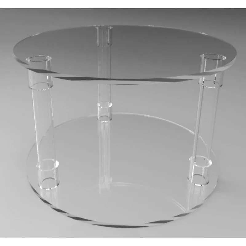 Flat Packed 500mm Round Acrylic Pedestal 300mm High Acrylic Plinth