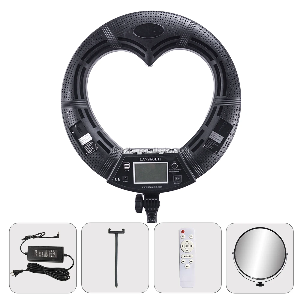 With remote heart ring! Dimmable smd led ring lighting for Youtube Live Streaming  Yidoblo LV-960E Makeup camera led ring light