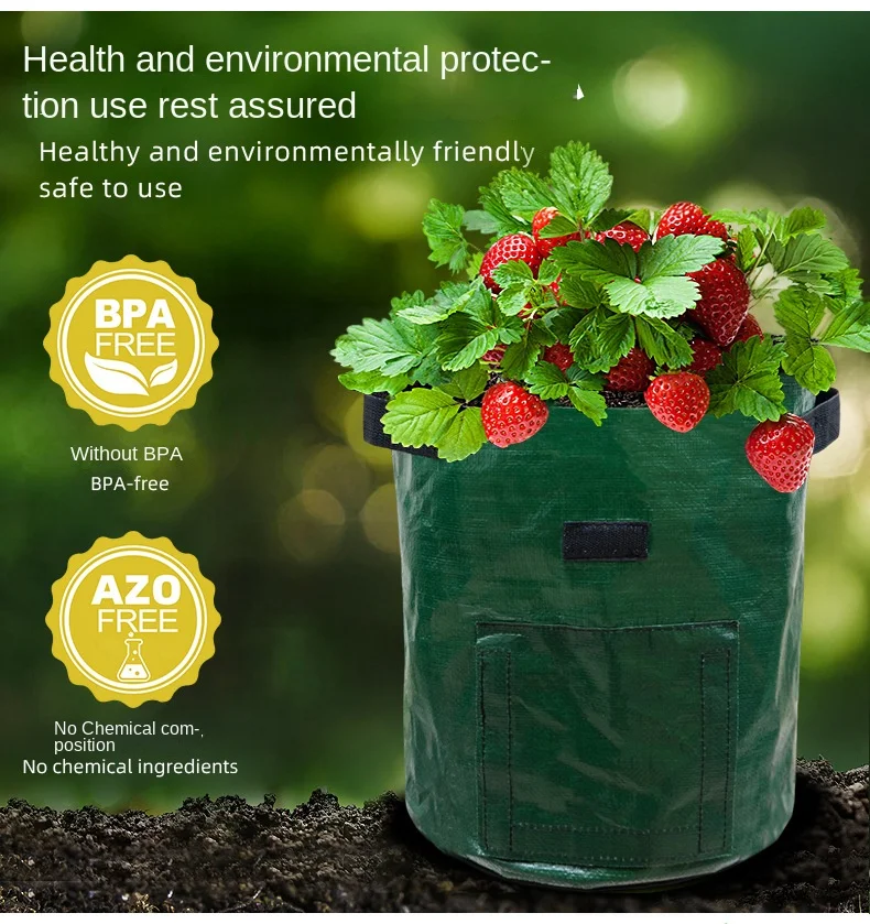 product wholesale factory green pe planting bag for outdoor gardening breathable beauty bag for potato fertilizer grow grow bag-6