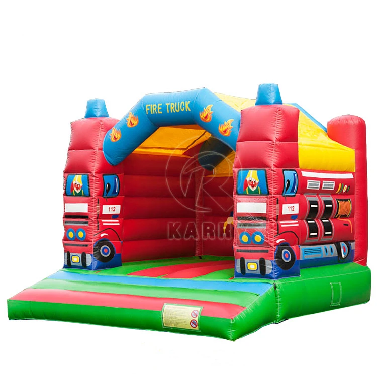 New Design Fire Truck Inflatable Jumping Castle Moon Air Bounce House