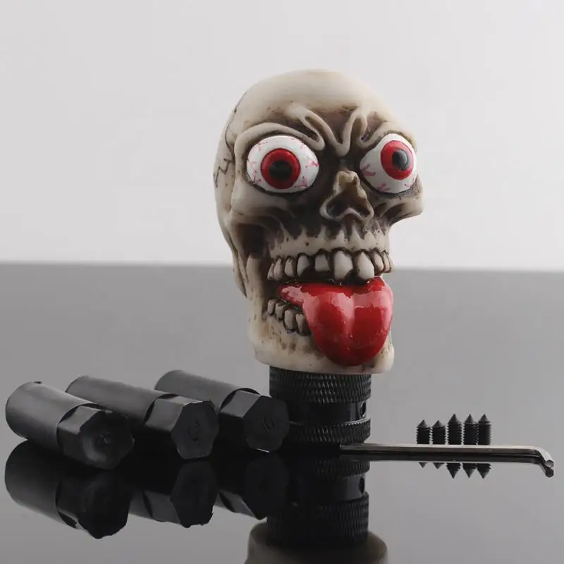 Car Truck Red Tongue Skull Manual Gear Stick Shift Shifter Lever Knob Universal