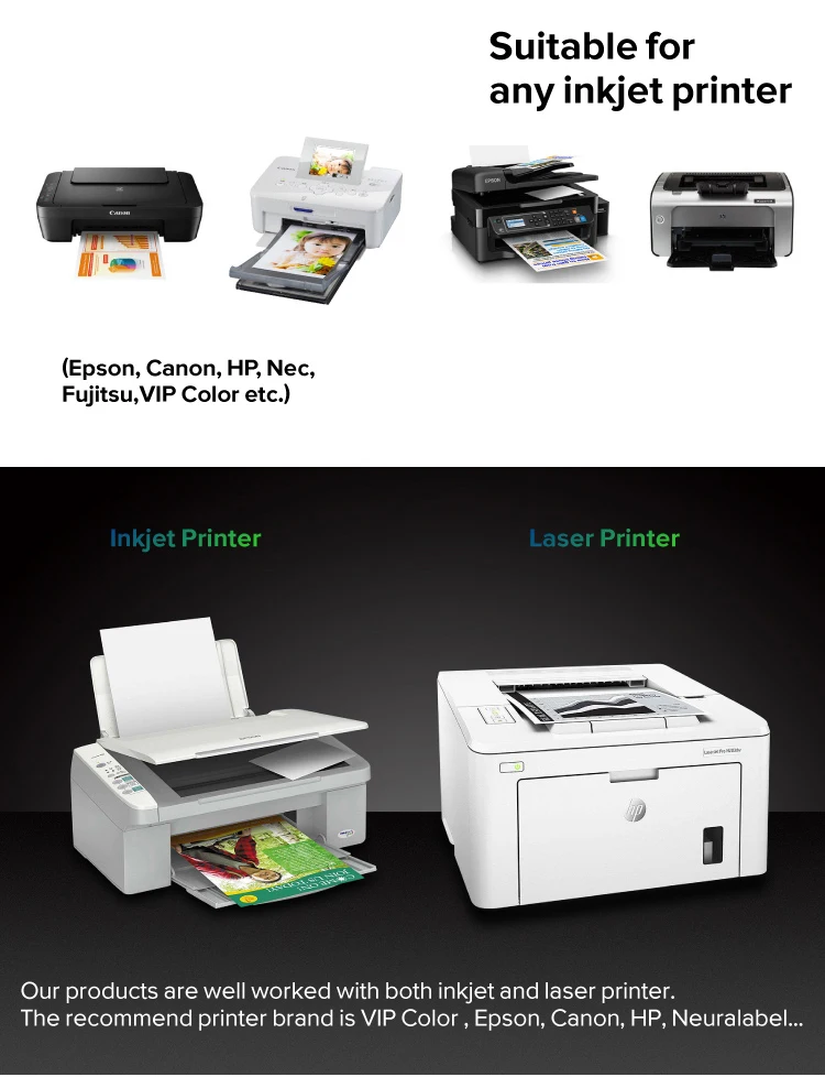 Clear glossy labels inkjet