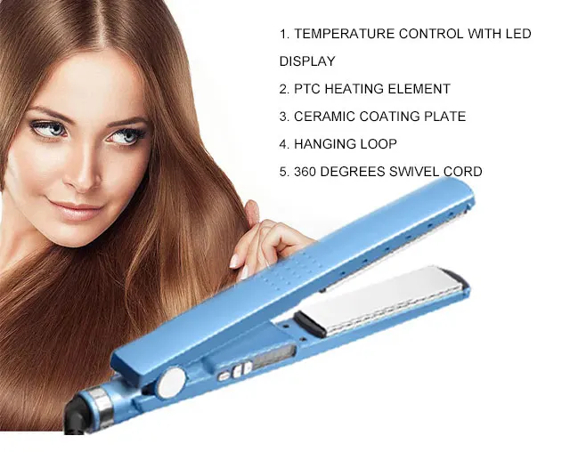 11/4 nano titanium electric 450F hair straighteners flat iron
