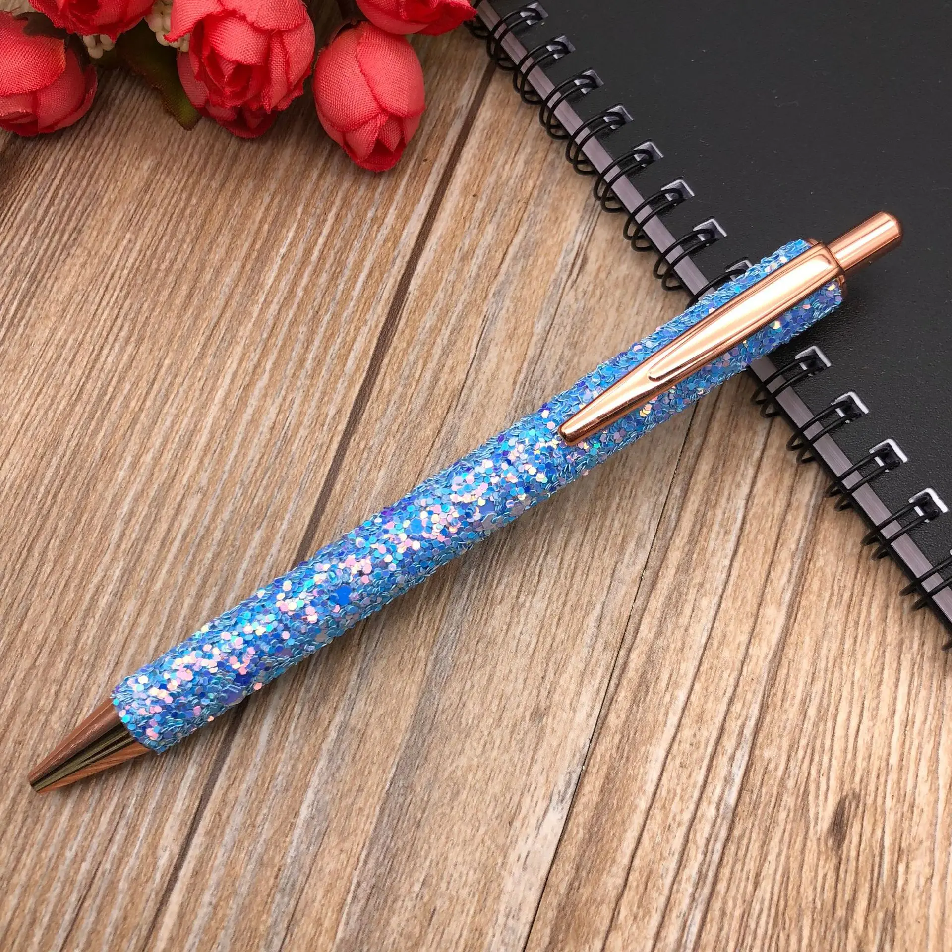 Hot sales and Popular for School and office Pen Use Metal Shiny Ball Pen Ballpoint Pen with Glitter_2053048058.jpg