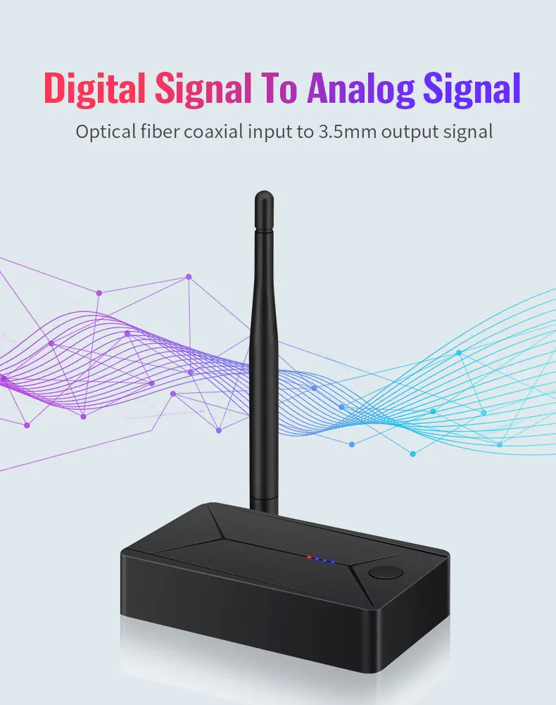 TX13 Bluetooth 5.0 Audio Transmitter 3.5mm AUX Coaxial optical Fiber Jack Stereo Wireless Adapter For TV PC Bluetooth Speakers - ANKUX.COM