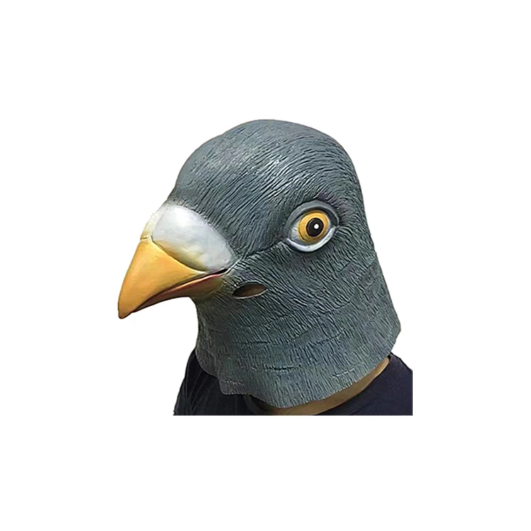 
Molezu OEM Factory Eco-friendly Natural Latex Christmas Pigeon Full Head Mask Halloween Animal Bird Party Masks 
