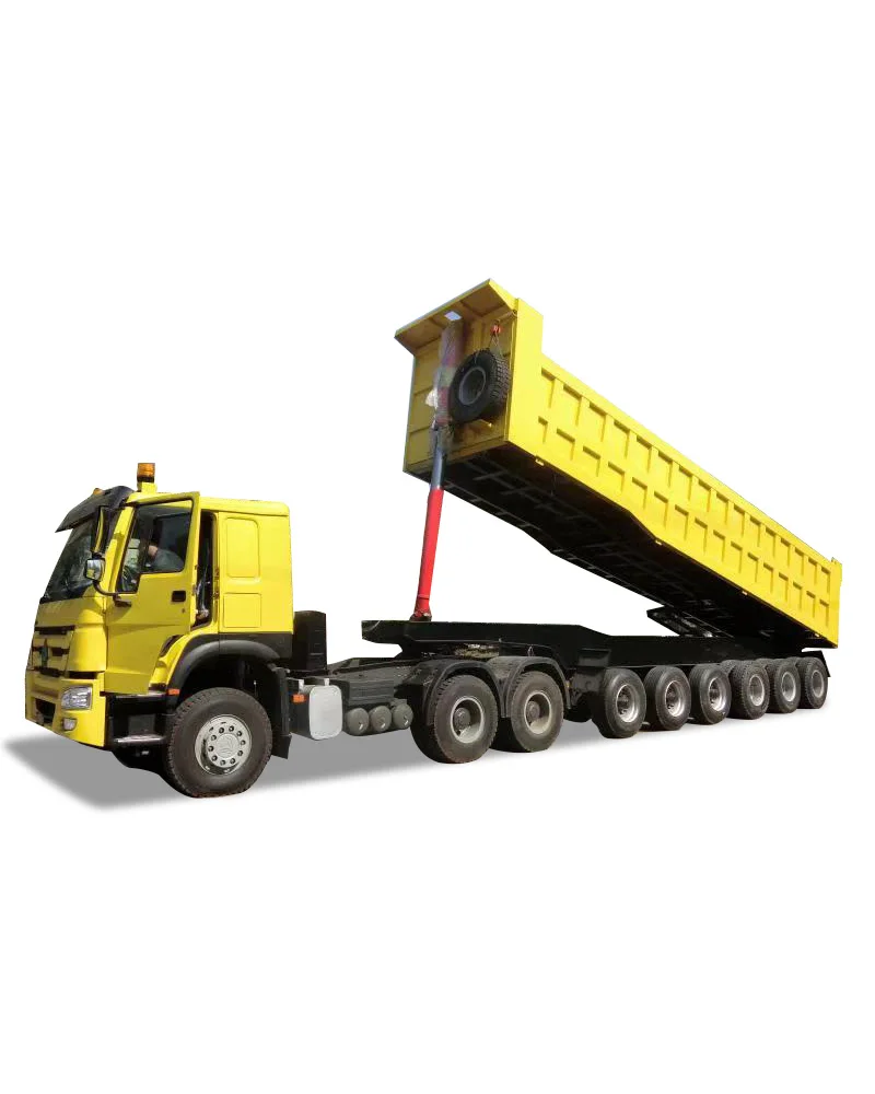 3 轴尾部翻斗卡车半挂车 40 吨液压自卸拖车出售