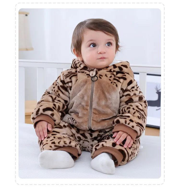 Baby dier pyjama/winter fleece onesie voor baby romper breien