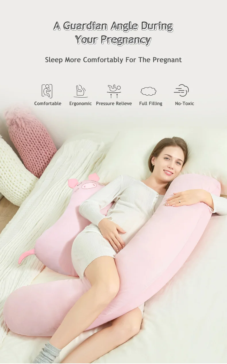 Organic Maternity Bamboo Outer Cover Full Body Pregnancy Pillow For Pregnant Women details