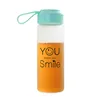 UCHOME Korean smiley face expression English frosted glass cup small fresh seal portable outdoor sports cup student cup