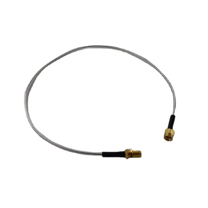 18Ghz .086'' Hand-Formable Semi-flexible Cable Assembly(Jumper) With SMA Male To SMA Female Bulkhead connectors