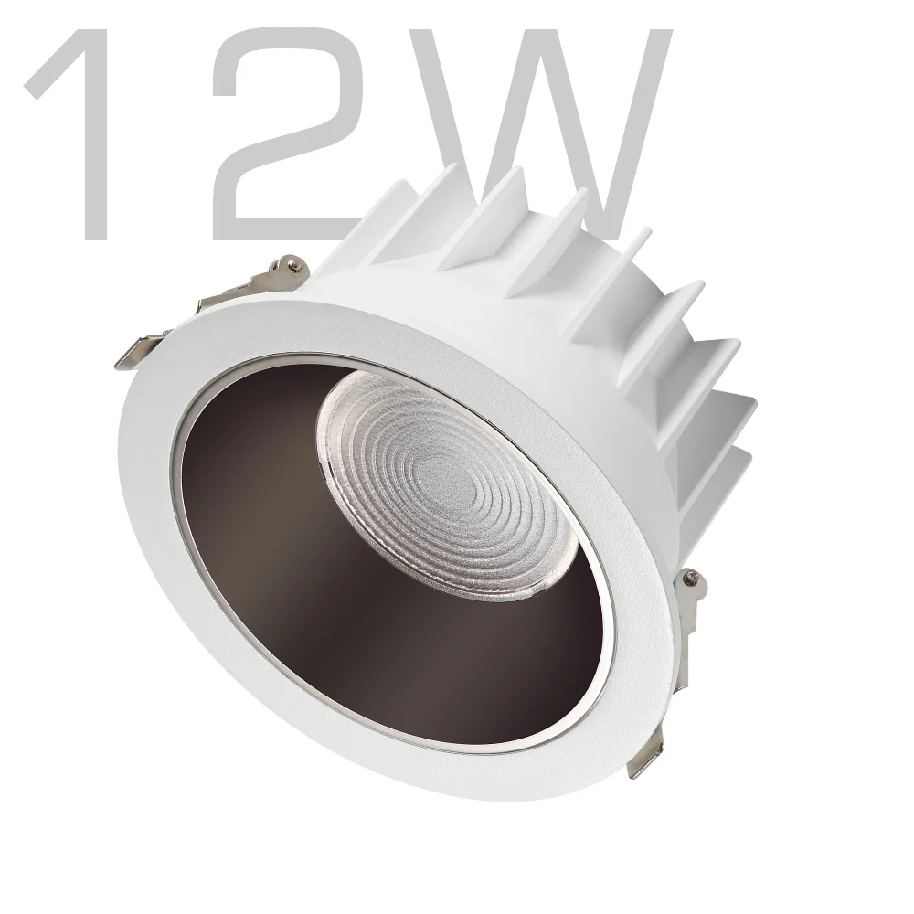 12W LED Down Light Luces Luz LED Anti Glare Narrow Beam Celling Embeded Downlight Down Light COB LED Spot Light